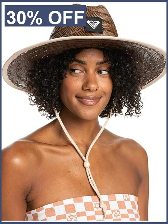 Wide Brim Straw Sun Hat with Adjustable Chin Strap UPF 50+ main image 5